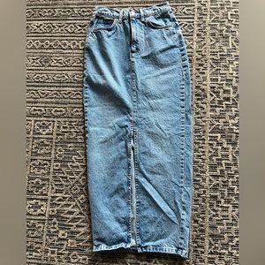 ASOS long denim skirt with slit US4